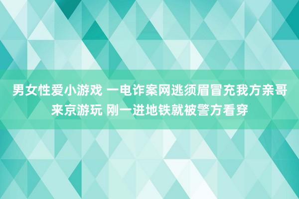 男女性爱小游戏 一电诈案网逃须眉冒充我方亲哥来京游玩 刚一进地铁就被警方看穿