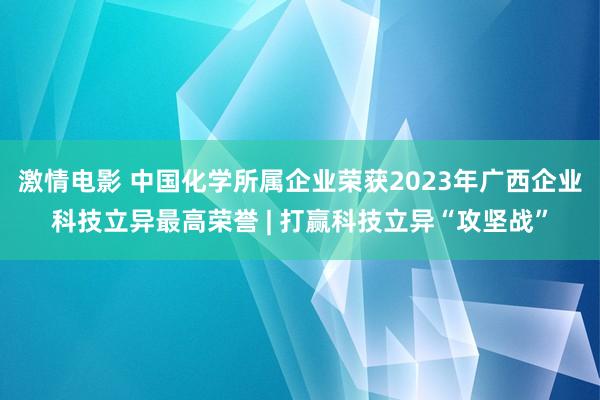 激情电影 中国化学所属企业荣获2023年广西企业科技立异最高荣誉 | 打赢科技立异“攻坚战”