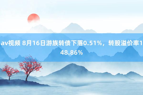 av视频 8月16日游族转债下落0.51%，转股溢价率148.86%