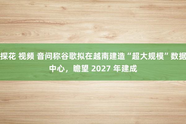 探花 视频 音问称谷歌拟在越南建造“超大规模”数据中心，瞻望 2027 年建成