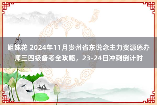 姐妹花 2024年11月贵州省东说念主力资源惩办师三四级备考全攻略，23-24日冲刺倒计时