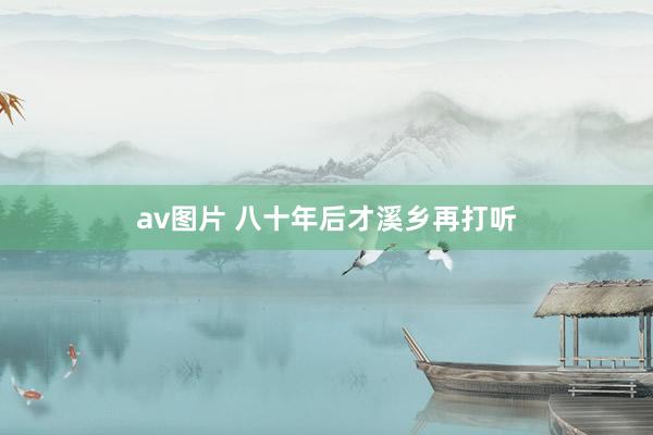 av图片 八十年后才溪乡再打听